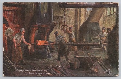 Schmiedetorpedoboot Bewaffnung Dampfhammer Fabrik Industrie Tuck Oilette PC