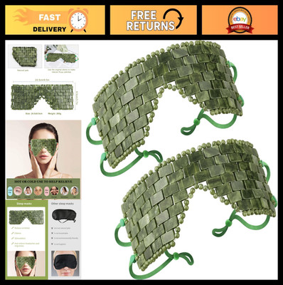 2Pcs Large Jade Eye Mask - Real Jade Cooling Facial Masks for Hot & Cold Therapy