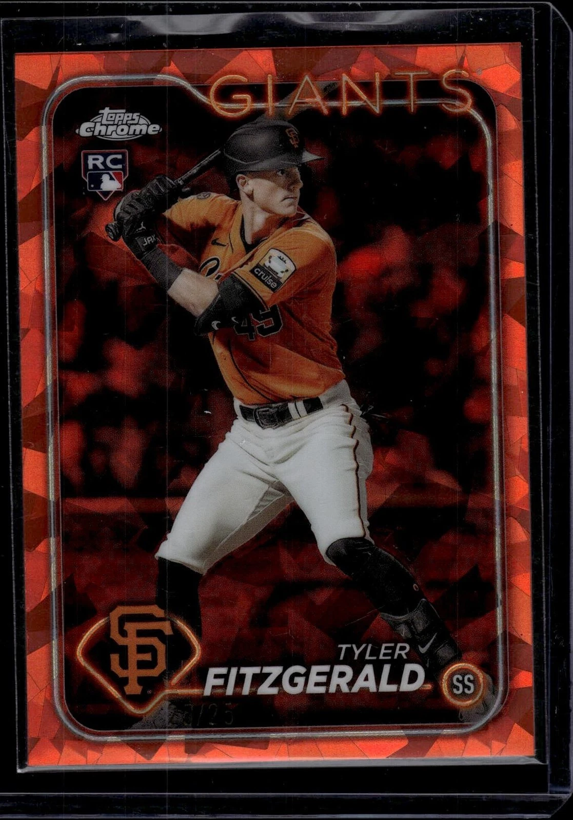 2024 Topps Chrome Sapphire #602 Tyler Fitzgerald Orange /25