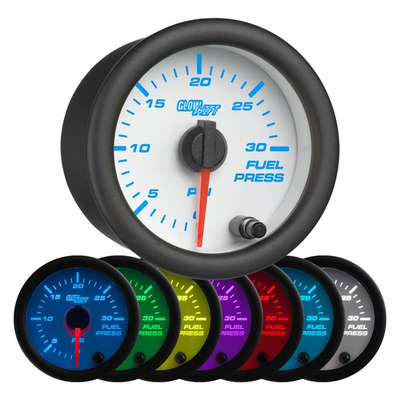#ad GlowShift 30 PSI Diesel Fuel Pressure Gauge Kit w Sensor White 7 Color $96.99