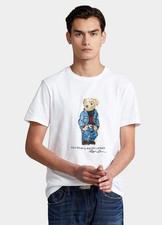 Polo Ralph Lauren Mens White Classic Fit Polo Bear Jersey T-Shirt Size L NWT