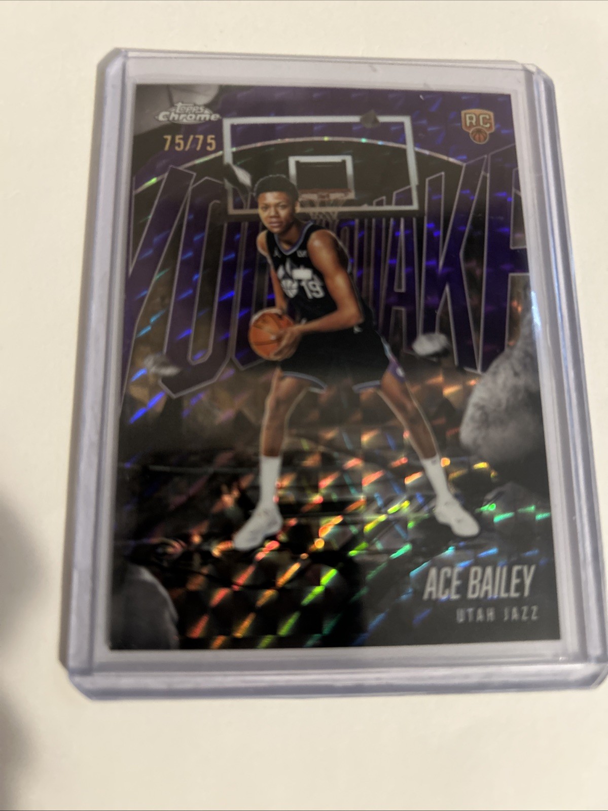 2025-26 Topps Chrome Ace Bailey Purple Geometric Youthquake 75/75 Rookie (RC) So
