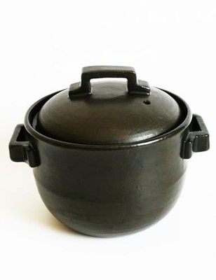 Quick Cook Rice Pot Double Lid 2-go Capacity Banko Ware Japan FS