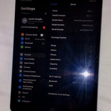 Apple iPad 9th Gen 10.2" Gray Wi-Fi 64GB 3GB RAM Tablet Used