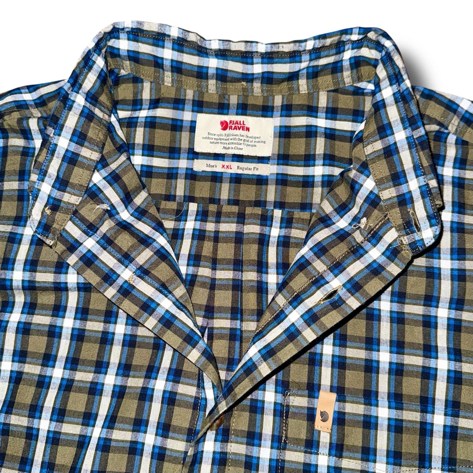 FJALLRAVEN Shirt Men 2XL Plaid Regular Fit S/S Button-Down