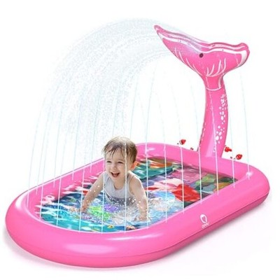 Splash Pads for Toddlers 1-3 Toy Splash Pad for Kids, Outdoor Pink Mermaid
