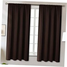 Blackout Curtains 63 Inches Long for Bedroom - 42"W x 63"L Pack of 2 Brown
