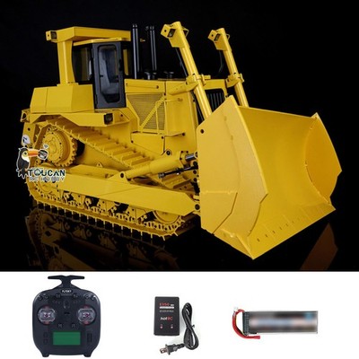 Metal 1/14 RC Bulldozer Tracked Hydraulic DXR2 Remote Control D10T Dozer Model