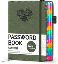 Password Keeper Book with Colorful Alphabetical Tabs, Small Internet Password Bo