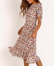 Faithfull The Brand Floral Midi Dress Sz S AU 8 US 4 Prairie Peasant Cottagecore