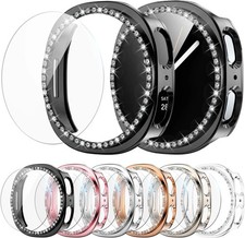 US For Samsung Galaxy Watch 8 40/44mm Bling Hard Case Cover w/Screen Protector