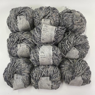 Rowan Classic Yarns RY Natural Silk Aran 50g 71yds #465 Gray ~ Lot of 10
