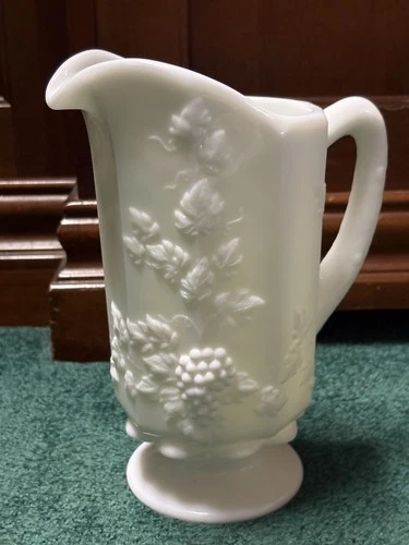 Vintage Westmoreland "Paneled Grape" Milk Glass Pitcher