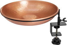 Elegant Hand-Hammered Copper Bird Bath Feeder with Detachable Clamp
