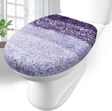 Arotive Soft Microfiber Bathroom Toilet Lid Cover, 17.5 x 15, Dark Purple 