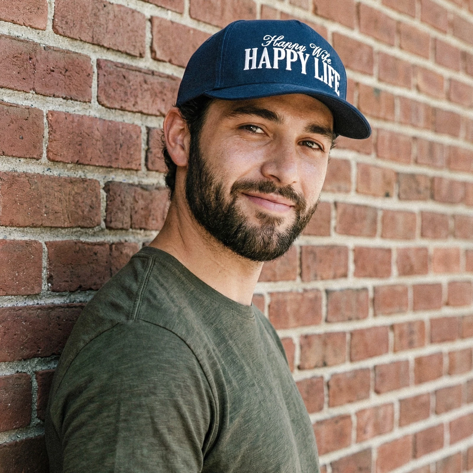 C.C Men HAPPY WIFE HAPPY LIFE Letter Embroidered Letter Trucker Baseball Cap
