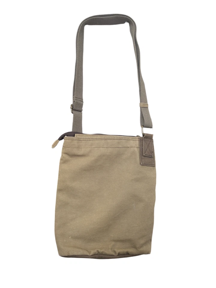 New Chala Olive Green Patch Crossbody Messenger Bag Canvas w/ Leather and Brass - Image 2 of 4