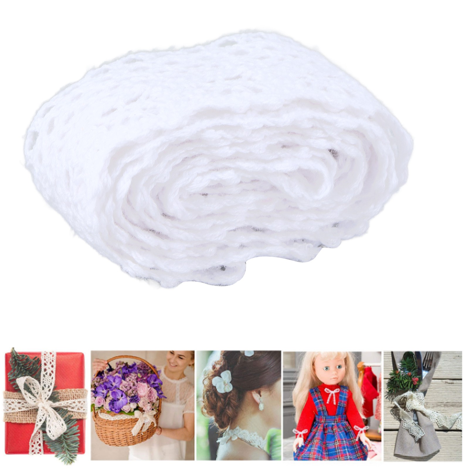 Lace Ribbon Cotton Thread 20 Yards Decorative Accessories For DIY Clothing Decor