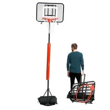 Foldable Basketball Hoop, Portable Basketball Hoop Outdoor, 7.1FT-8.9FT Black