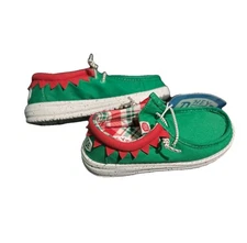 Hey Dude Wally Y Holiday Elf Christmas Child Size 11 Slip-On Shoes 42146-3XX