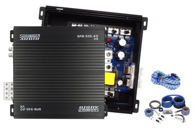 Sundown Audio SFB-500.4 V2 2000 Watt RMS 4-Channel Car Amplifier+Amp Wire Kit