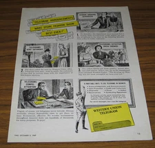 1947 Vintage Ad Western Union Telegrams Store Fashion Show