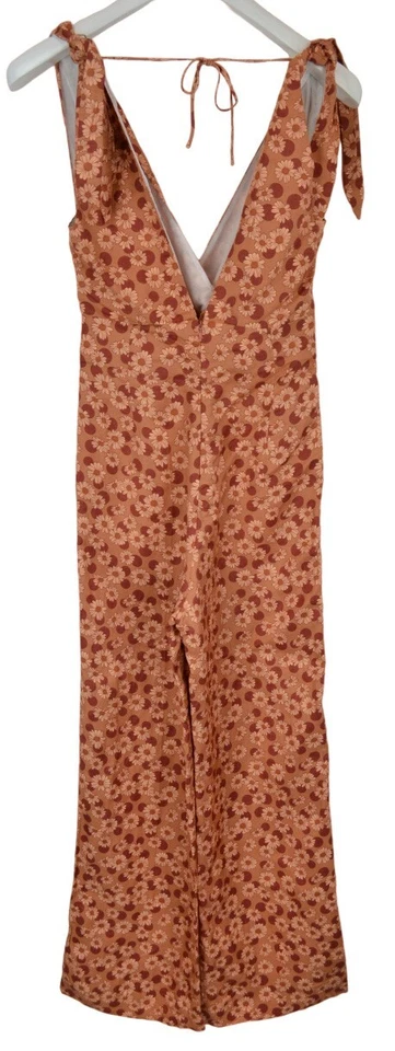 SANDRO Jumpsuit Damen (EU) 34 Ärmellos Leinenmischung Blumenmuster V-Ausschnitt - Bild 2 von 4