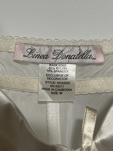 Linea Donatella Ivory Sheer Babydoll Nightgown & Thong 2pcs Set Size M NEW - Picture 4 of 5