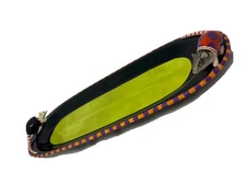 Dept 56 mice ceramic snack tray oblong colorful  16x5.25