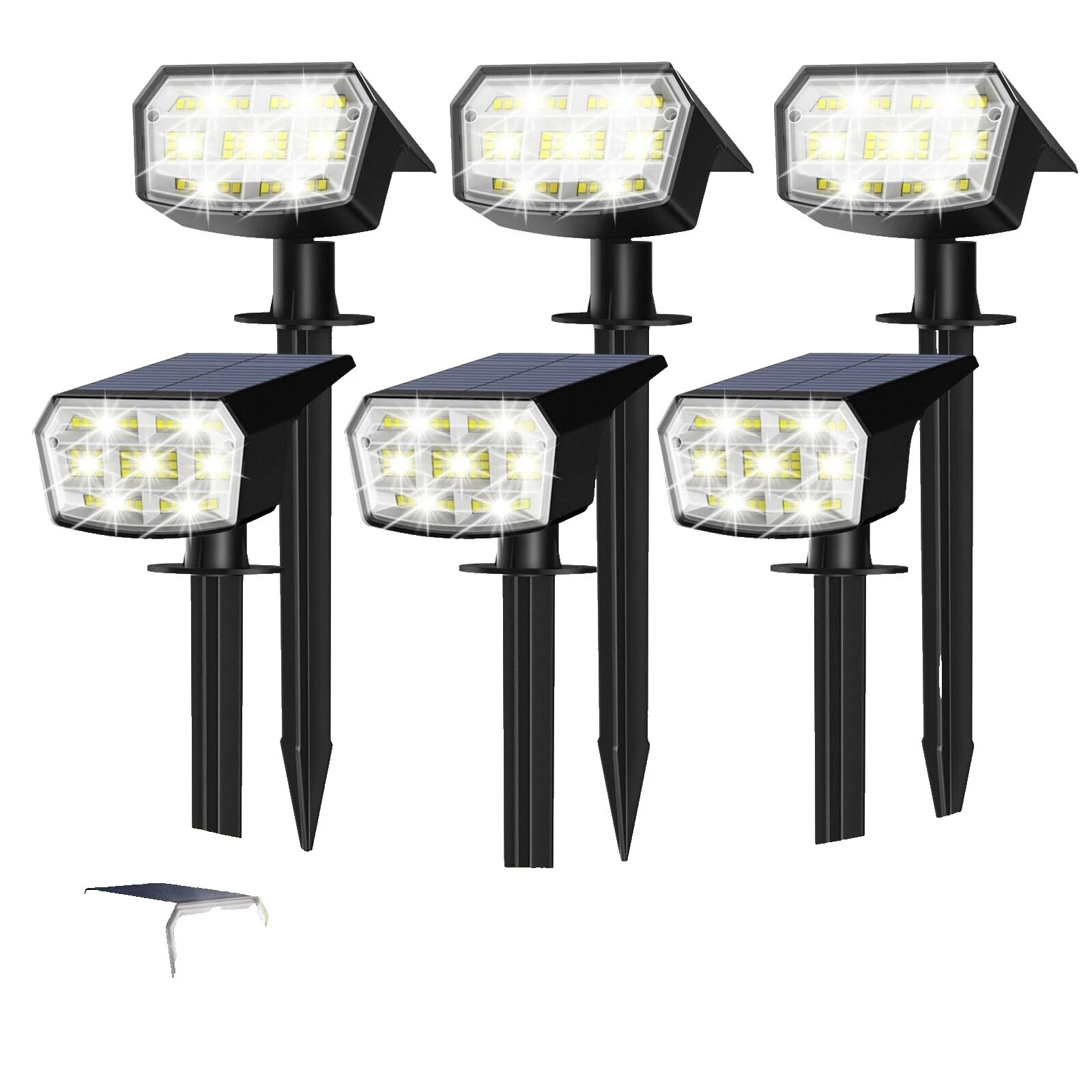 White Modern Solar Walkway & Path Lights