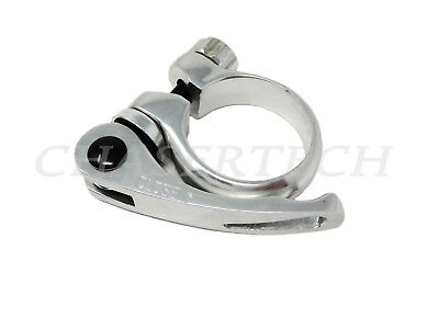 Alloy Silver 28.6mm Quick Release Seat Post Clamp Bike Bicycle