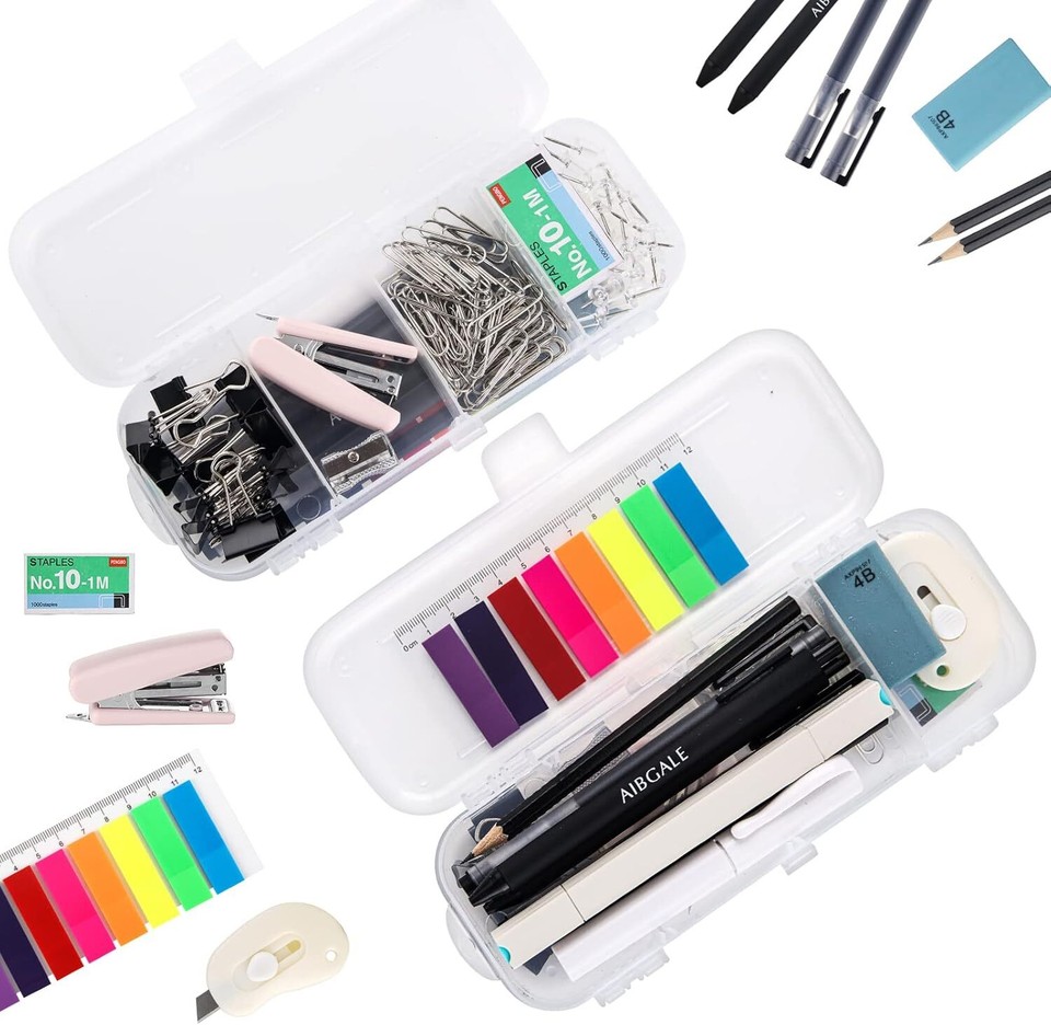 123 Pcs Office Supplies Kit with Desk Organizers, Stationery Clear eBay