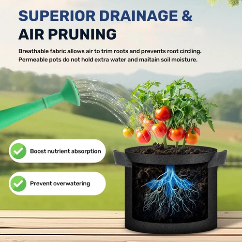 5-24Pack Garden Grow Bag/Rooty Bag Heavy Duty Non-Woven Plant Fabric Pot Contain - Picture 122 of 143