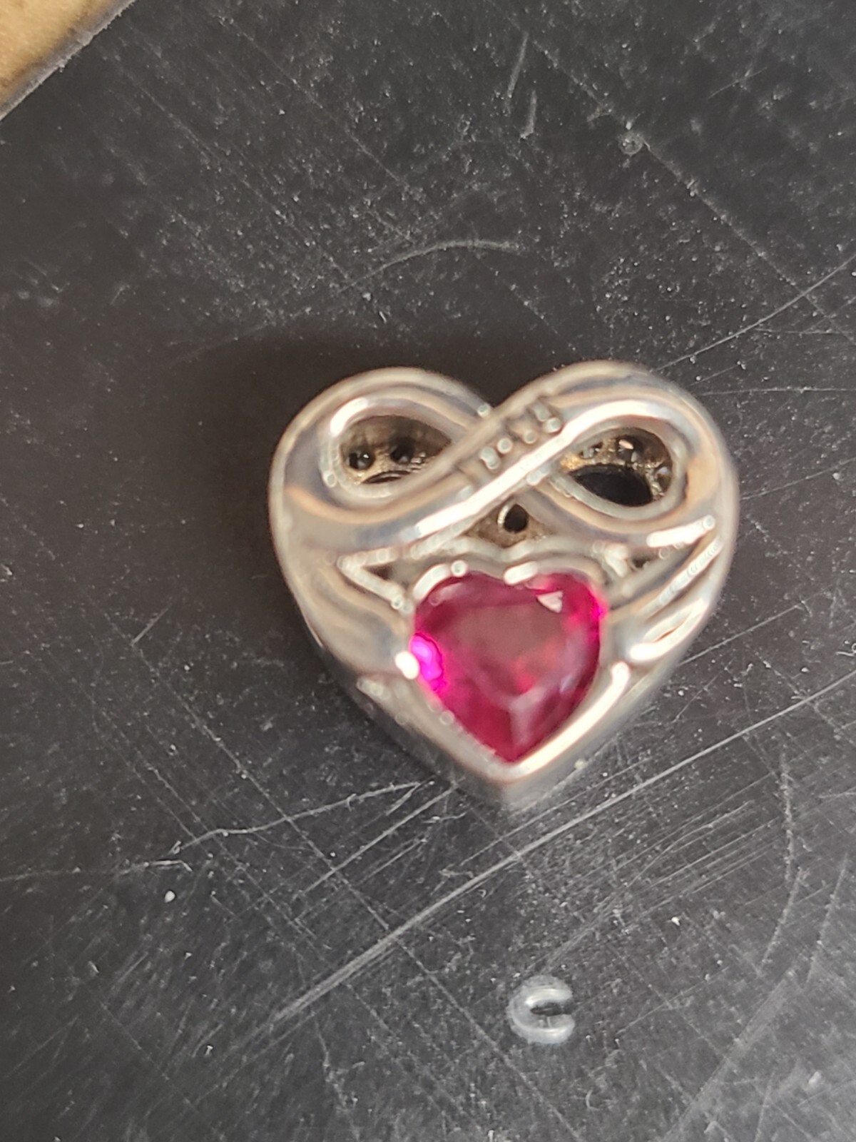 925 Ruby Infinity Heart Shaped Charm - image 3