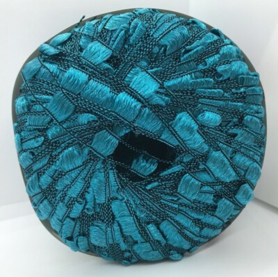 Berlini Ladder Ribbon Maxi Yarn #115 Rich Teal 50gr 98yds Wide Trellis Yarn