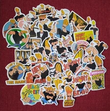 55pc. JOHNNY BRAVO WATERPROOF VINYL STICKERS/DECALS 