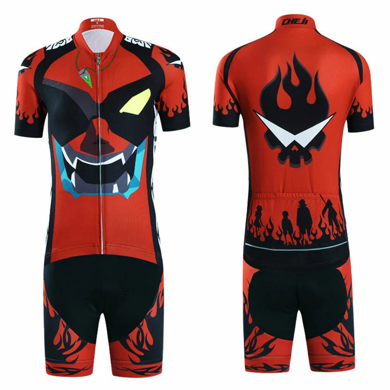 Conjunto acolchoado de jersey e shorts de ciclismo infantil CHEJI iEyes meninas meninos - Imagem 2 de 4