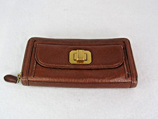 Vintage Juicy Couture Soft Brown Leather Wallet Zip Around / Turnlock
