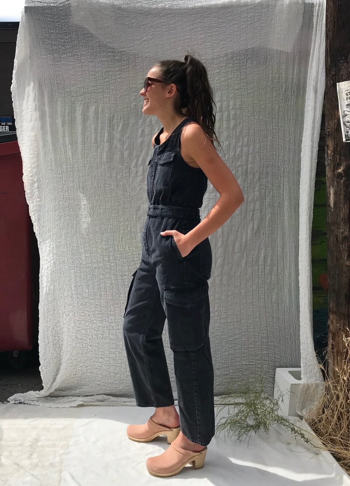 Free People Agolde Elin Denim Jumpsuit, Black, US 2 - UK 6, RRP $325 image 3