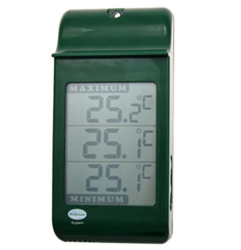 Large Digital Max Min Thermometer in Green - Indoor Outdoor Garden ...