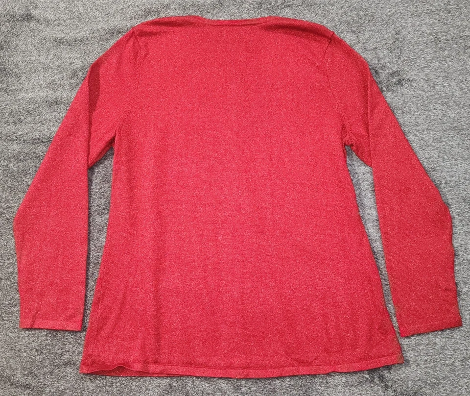 Винтажный Jaclyn Smith красный блестками кардиган металлический вязаный свитер XL - Изображение 2 из 4