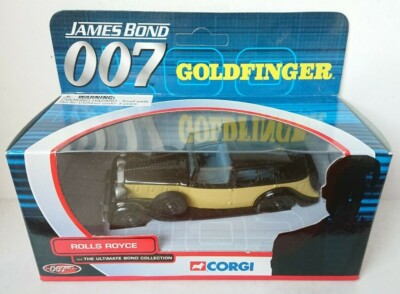 CORGI JAMES BOND 007 Goldfinger Rolls Royce TY06801 jaune dos film