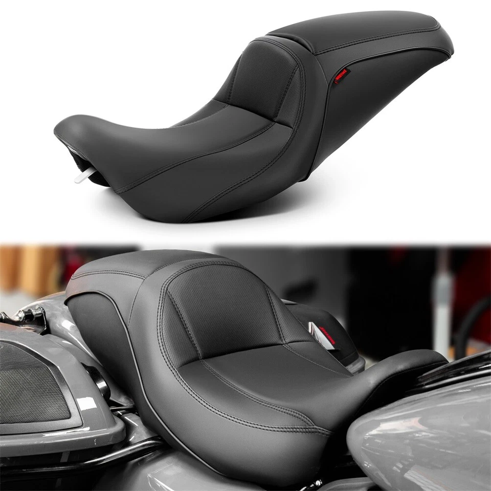 New Design Two-Up Seat Black For Harley Electra Glide FLHT / FLHTC 1997-2007 US Foto 4 de 4