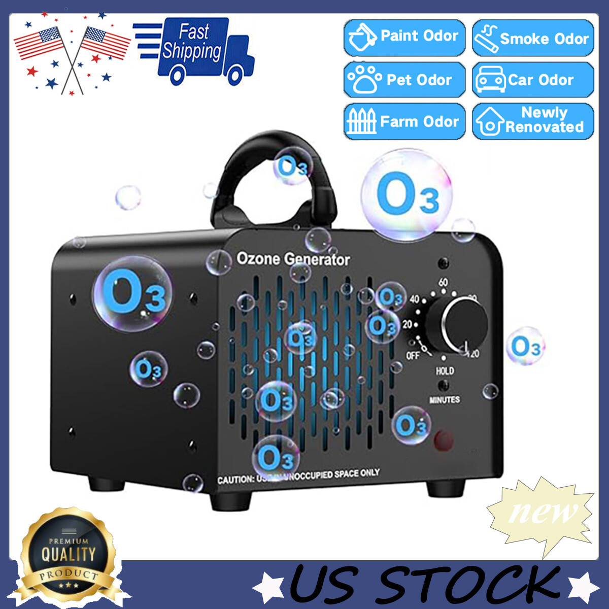 36000mg/h Ozone Generator Machine Air Purifier Ionizer Ozonator