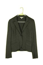 CAbi Gray Ponte Jet Set Career Blazer Jacket Soft Stretch Knit Womens 6 EUC