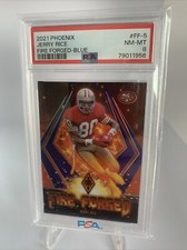 2021 Phoenix Jerry Rice Fire Forged-Blue 05/35 #FF-5 PSA 8