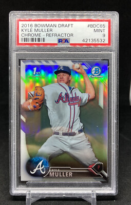 2016 Topps Bowman Draft Kyle Muller Bowman 1st Rookie Chrome Refractor PSA 9