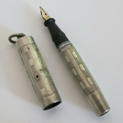 Victorian EHCO Chatelaine Sterling Fountain Pen 14K Gold Nib [6437]
