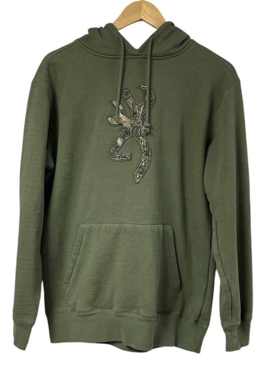 S*h様 BROWNING MS LOGO HOODIE OLIVE XL Browning Hoodie Large Green Sweatshirt Deer Hunting Camo Logo Hood
