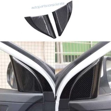 For Hyundai Elantra 2017-20 Carbon Fiber A Post Front Triangle Cover Trim 2pcs
